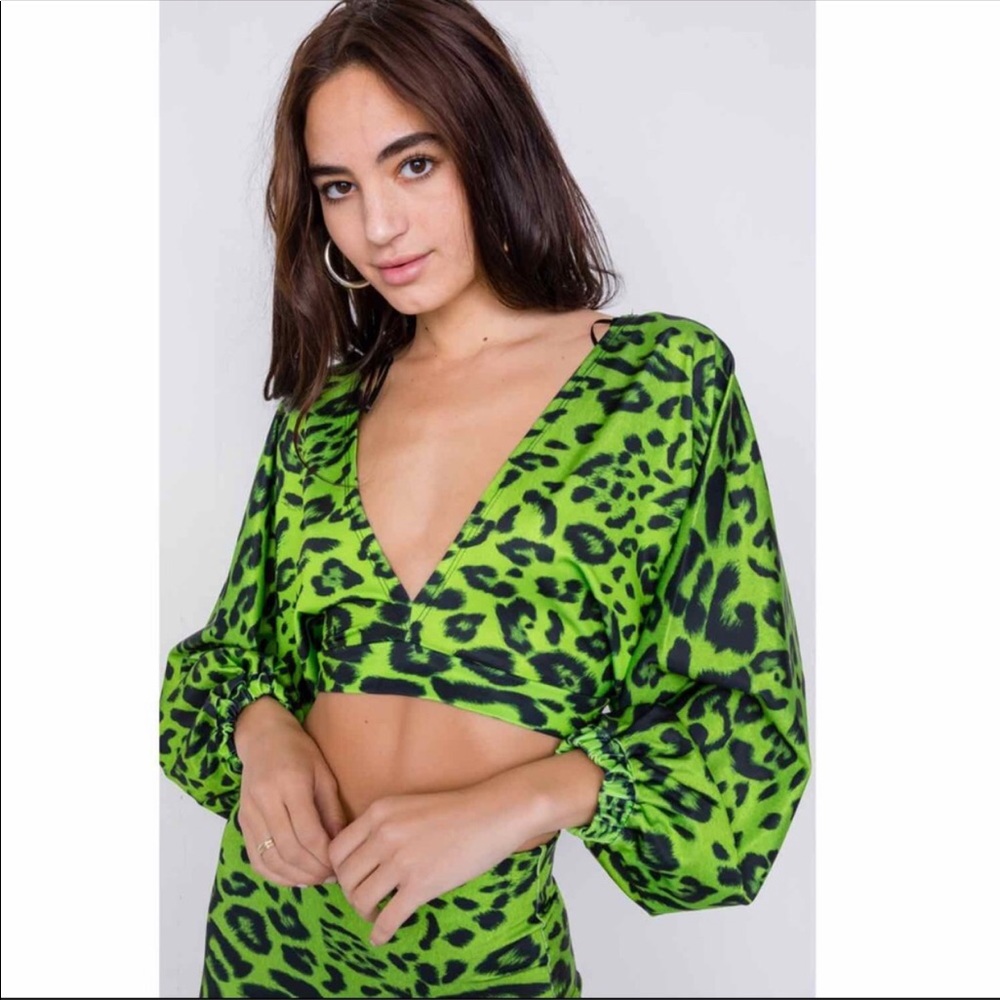 2/$65 NEW MADE IN 🇺🇸 ! NEON GREEN MINI SKIRT SET - Picture 6 of 6